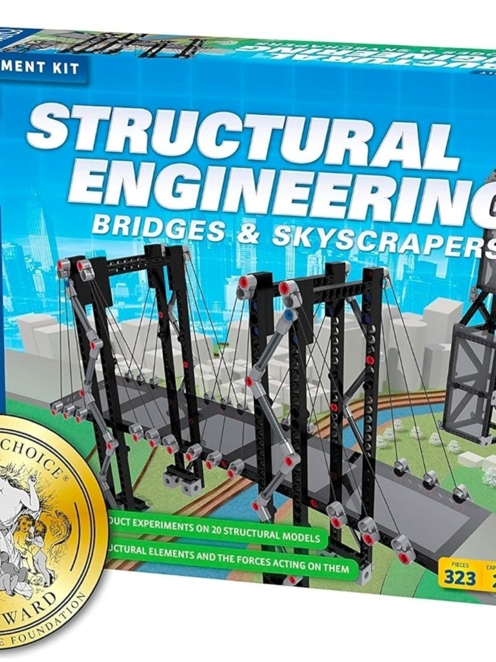 Structural Engineering Bridges & Skyscrapers Building Kit - Black and Gray
